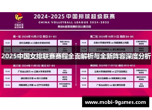 2025中国女排联赛赛程全面解析与全新阵容深度分析