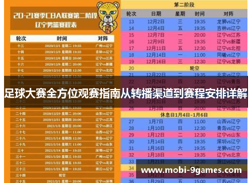 足球大赛全方位观赛指南从转播渠道到赛程安排详解 足球大赛全方位观赛指南从转播渠道到赛程安排详解