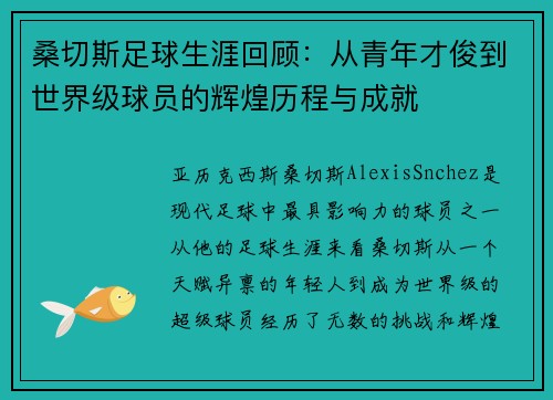 桑切斯足球生涯回顾：从青年才俊到世界级球员的辉煌历程与成就